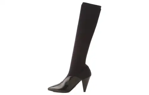 PRADA Leather Knee high Boots 9cm Women's Black