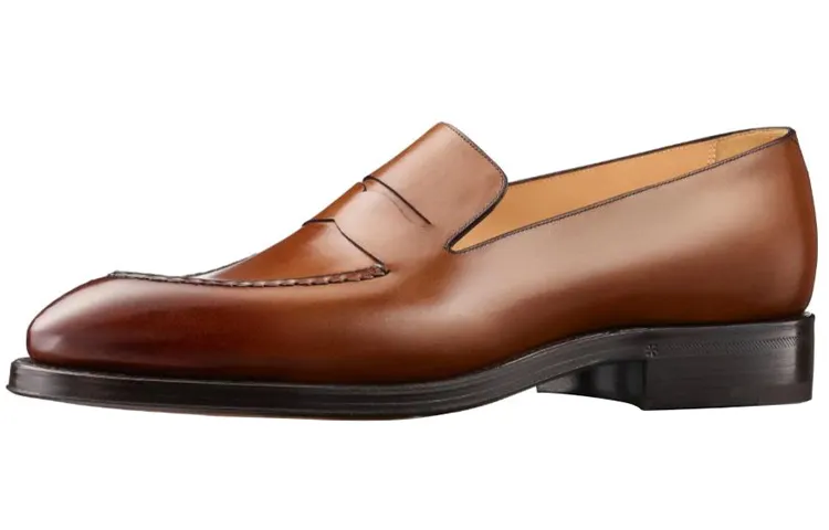 LOUIS VUITTON Varenne Top Grain Cow Leather Abrasion Resistant Casual Shoes Men's Amber