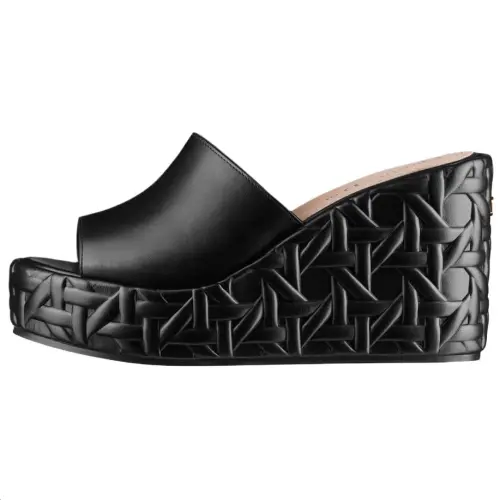 DIOR Rubber Slide Slippers 9.5cm Women's Black