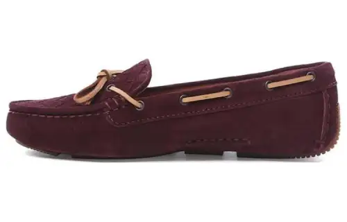 Bottega Veneta Leather Casual Shoes Women's Burgundy