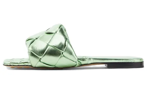 Bottega Veneta Lido Slide Slippers Women's Green