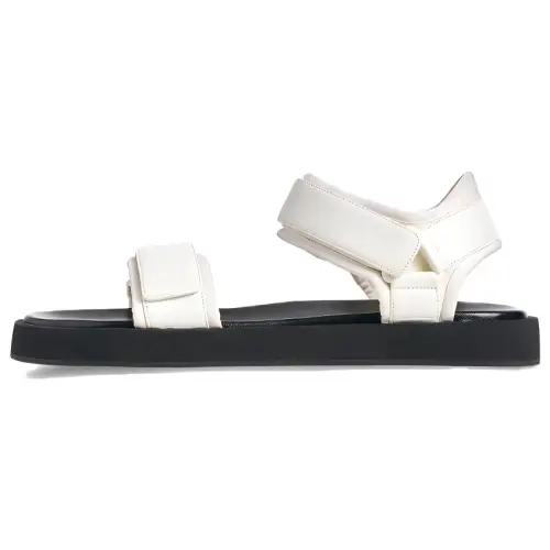 THE ROW Leather Beach Sandals Women's White