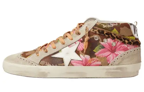 Golden Goose Mid Star Stylish Skateboarding Shoes Men's White Gray