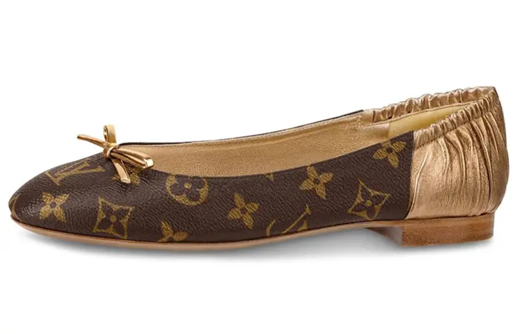 LOUIS VUITTON Joy MONOGRAM Casual Shoes Women's Gold Brown