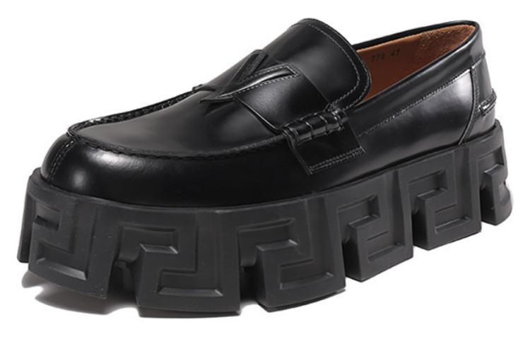 VERSACE Men's Leather Loafers Moccasins Greca Labyrinth