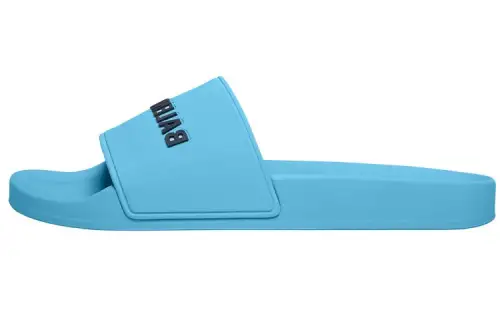 Balenciaga Pool Slides 'Light Blue And Black Rubber'
