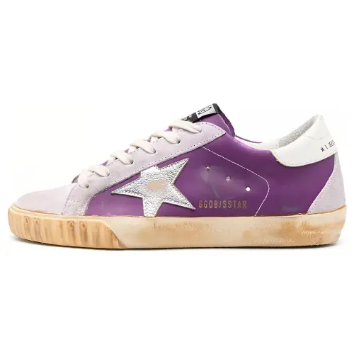 Golden Goose Super Star Low top Skateboard Shoes Women's Purple Distressed