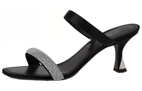 LOUIS VUITTON Sparkle Slide Slippers 6.5cm Women's Black