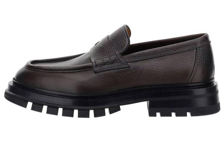 Santoni Grained Leather Loafers