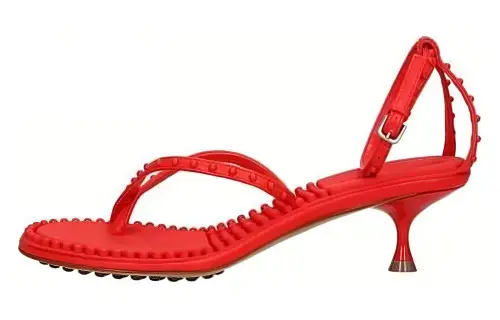 Bottega Veneta Leather One Strap Sandals 5CM Women's Red