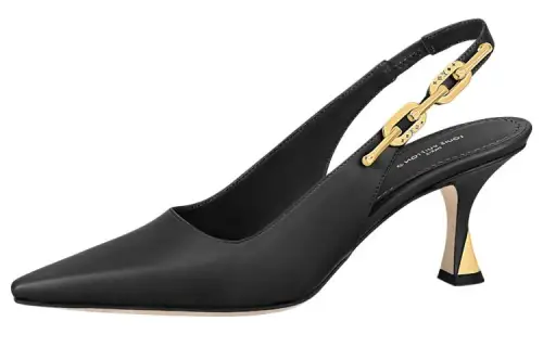 LOUIS VUITTON Sparkle Slim Heel High Heels 6.5cm Women's Black