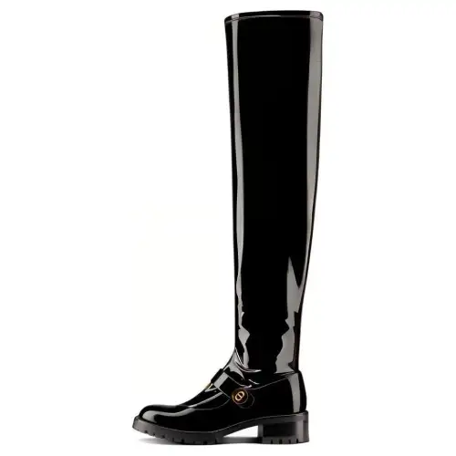 DIOR D Doll Knee high Boots Women's Black