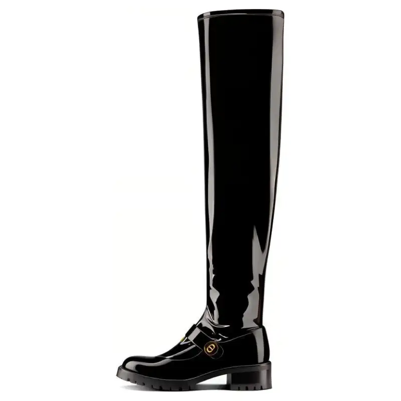 DIOR D Doll Knee high Boots Women's Black