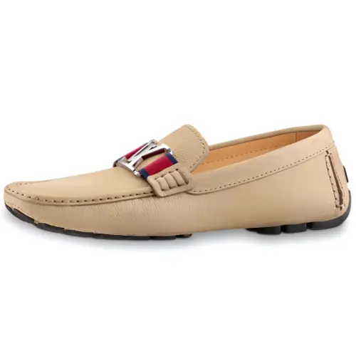 LOUIS VUITTON Monte Carlo Top Grain Cow Leather Casual Shoes Women's Beige Yellow