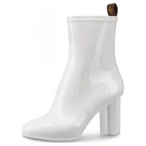 LOUIS VUITTON Silhouette Ankle Boots Women's White