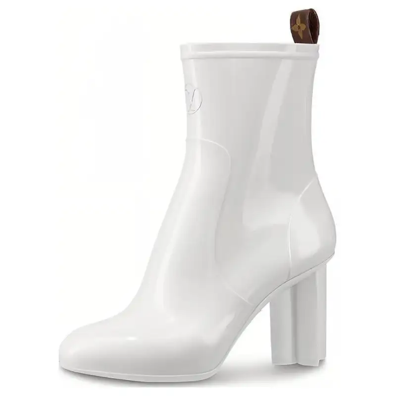 LOUIS VUITTON Silhouette Ankle Boots Women's White