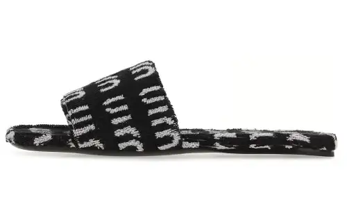 MIU MIU Slide Slippers Women's Black White