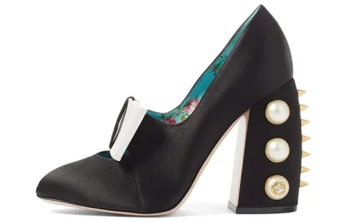 GUCCI Luna Irregular Heel High Heels Women's Black