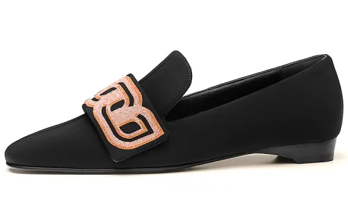 HERMES Dana Leather Women's Casual Shoes Women's Black