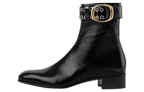 GUCCI Leather Ankle Boots 3.5cm Men's Black