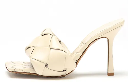Bottega Veneta Lido Slim Heel High Heels 9cm Women's Light Yellow