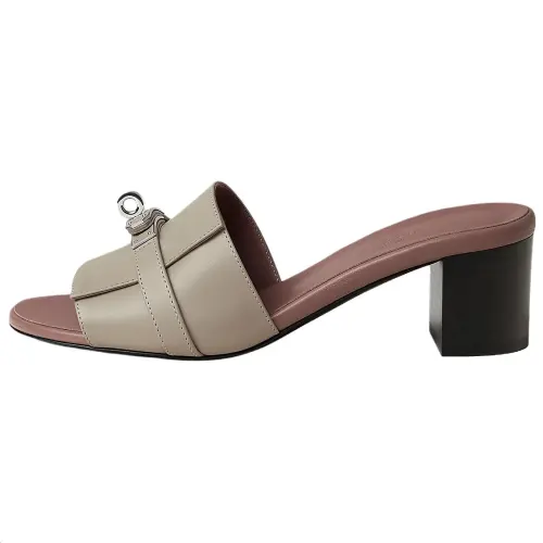 HERMES Gigi Slide Slippers 5cm Women's Beige