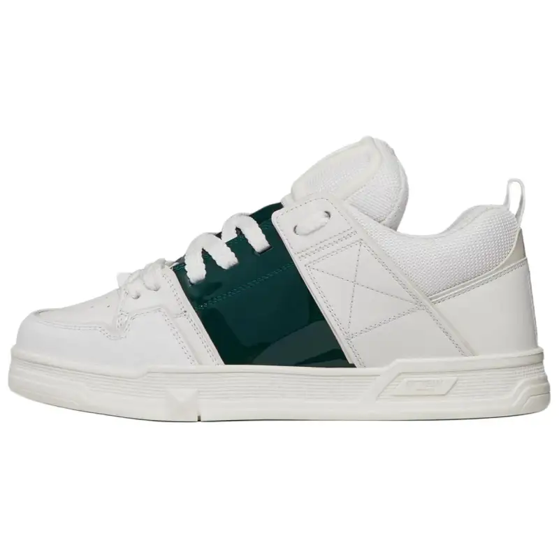 Valentino Open Leather Low top Stylish Skateboarding Shoes Women's White Green