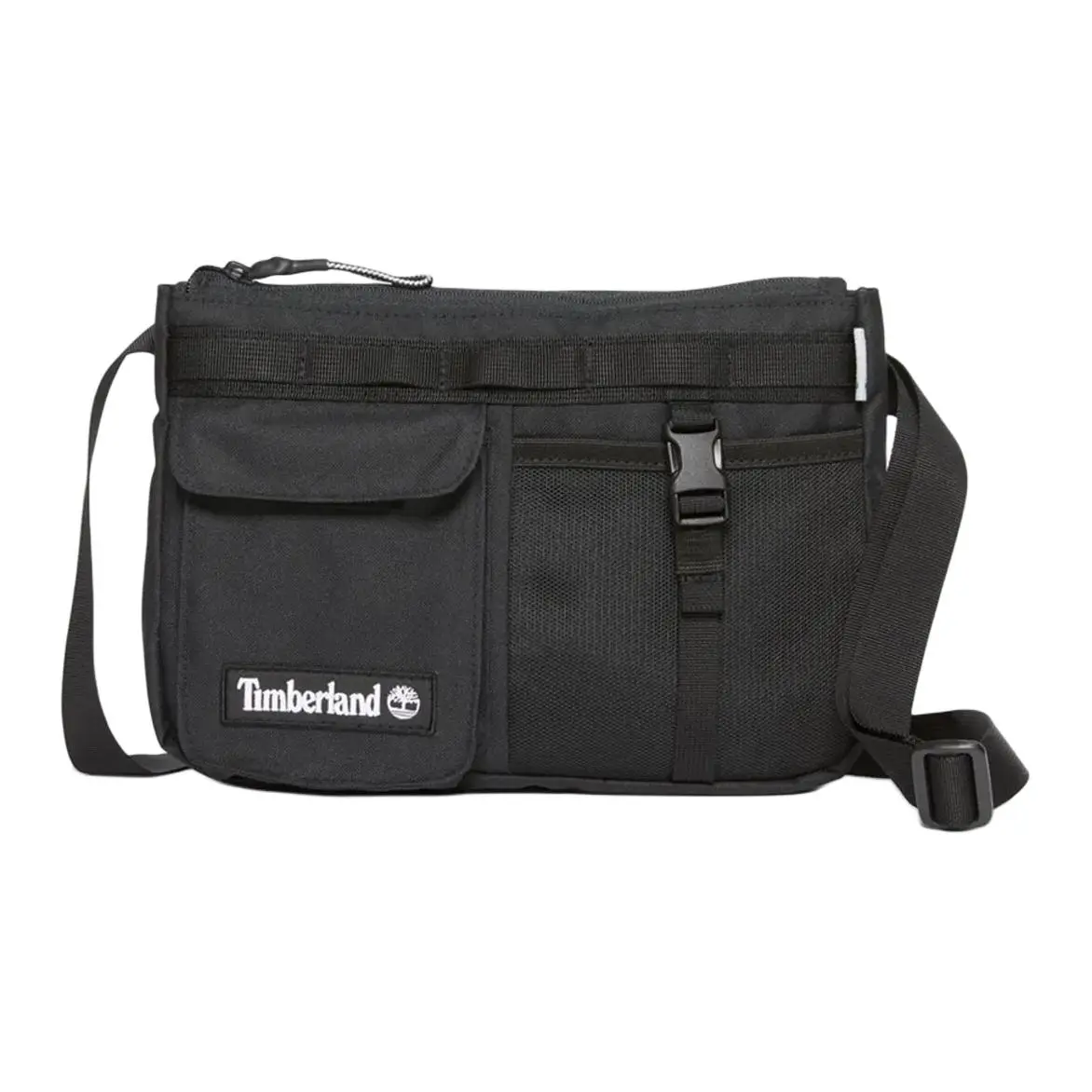 Timberland Fabric Shoulder Bag, Crossbody Bag Unisex Black