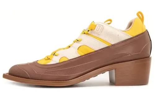Burberry Leather Casual Shoes Men's Yellow Brown