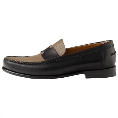 HERMES Kennedy Calfskin Casual Shoes 2.3cm Men's Black