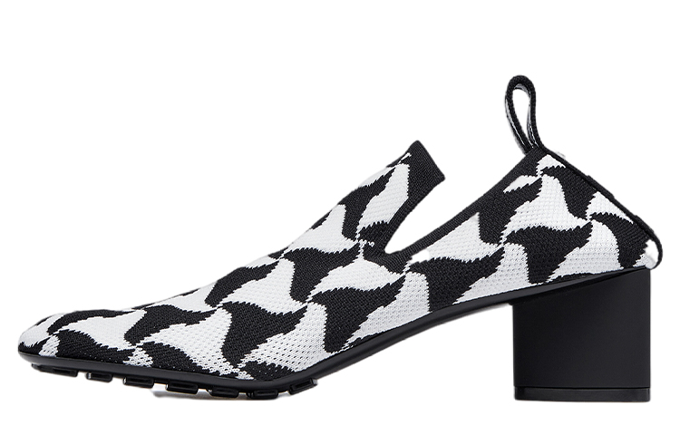 Bottega Veneta Stretch Chunky Heel High Heels 5CM Women's Black White