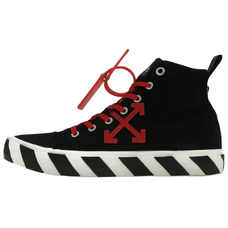 OFF WHITE Vulcanized Hi Black Red Canvas