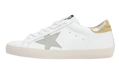 Golden Goose Super Star Stylish Skateboarding Shoes Men's White Gold