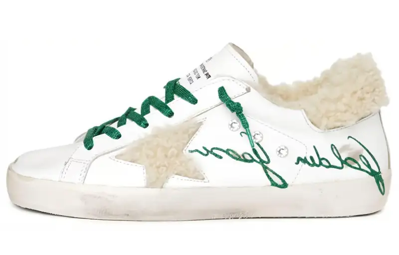 Golden Goose Super Star Stylish Skateboarding Shoes Women's White Green