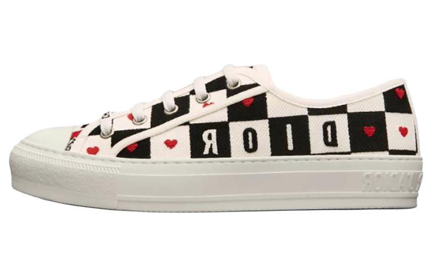 DIOR Walk'n'Dior Platform Shoes Low top Skateboard Shoes Women's Black Beige