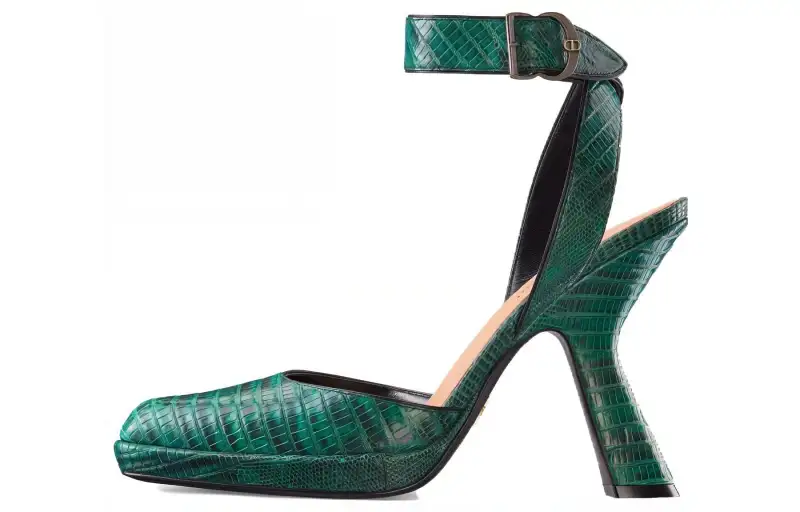 DIOR Soul Fashion Trend Irregular Heel High Heels 10.5cm Women's Green