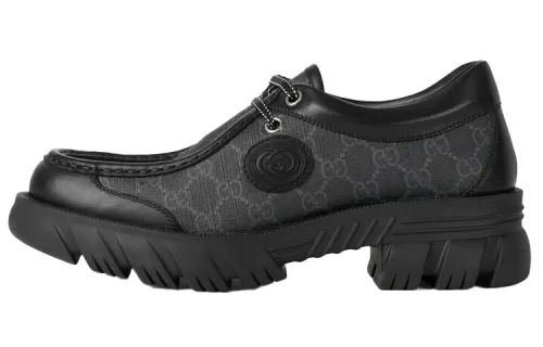 GUCCI Lace Up 'Black Gg Monogram'