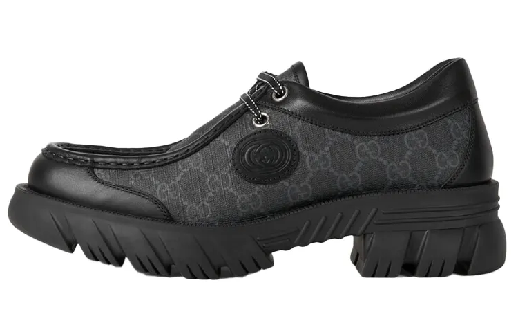 GUCCI Lace Up 'Black Gg Monogram'