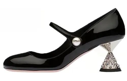 MIU MIU Irregular Heel High Heels 6.5cm Women's Black