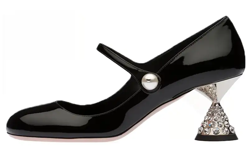 MIU MIU Irregular Heel High Heels 6.5cm Women's Black