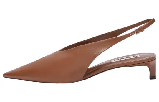 JIL SANDER Pointed-toe Leather Slingback Pumps