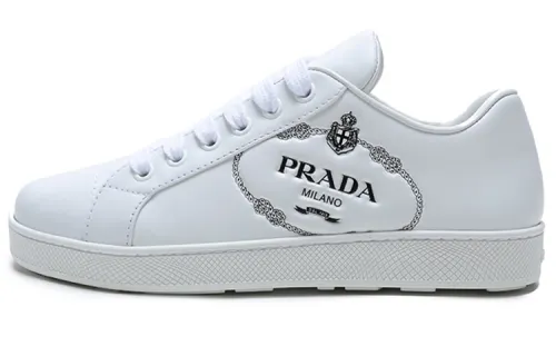 PRADA Fabric Low top Skateboard Shoes Women's White