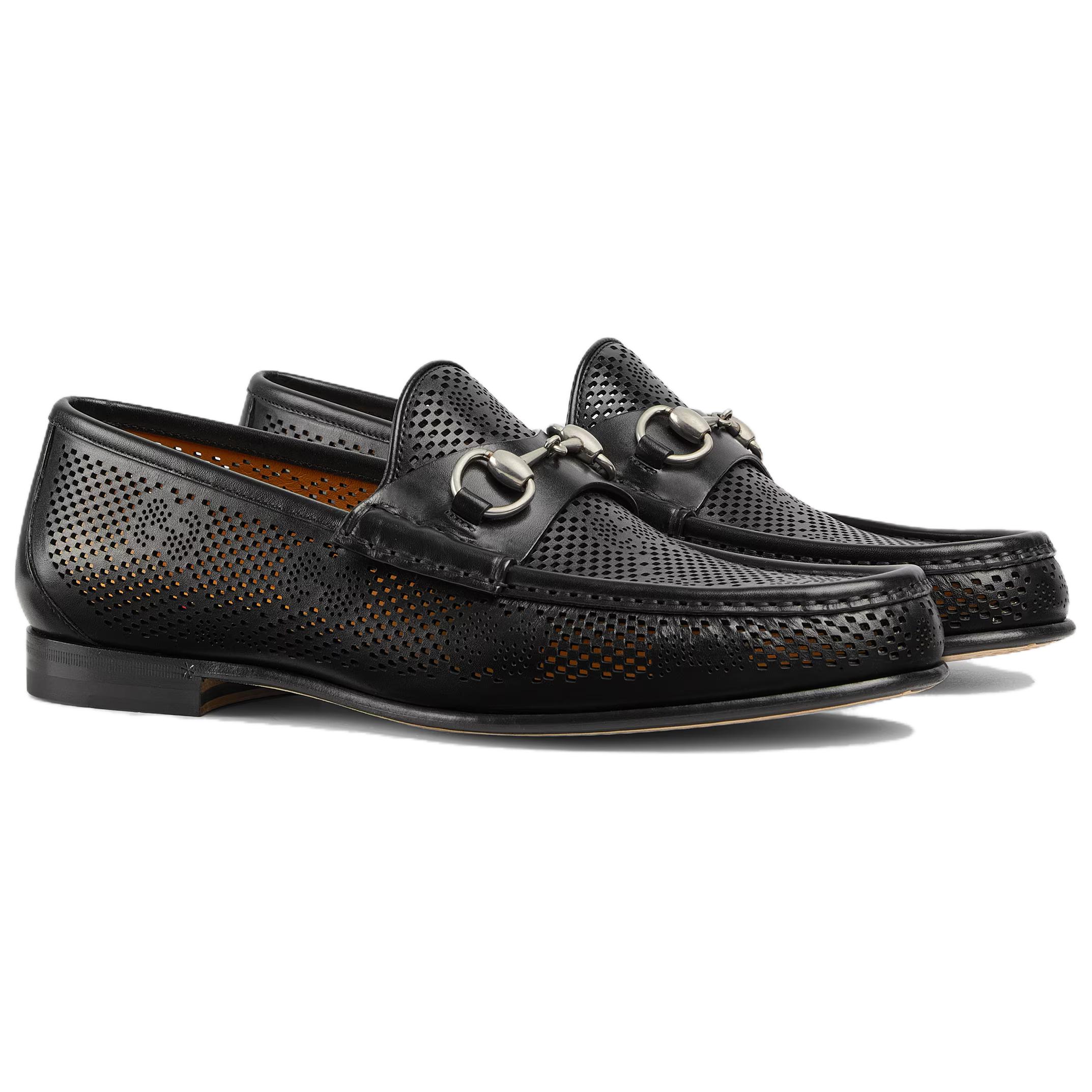 GUCCI Horsebit 1953 Leather Loafers Men's Black