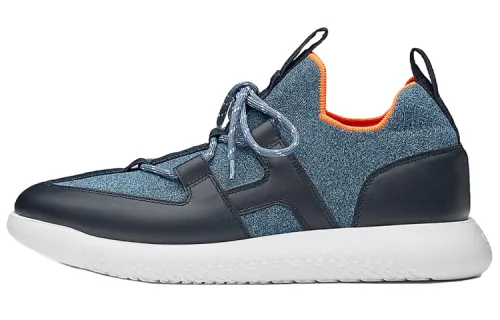 HERMES Duel Low top Casual Shoes Men's Marine Blue