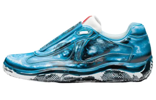 Cass x PRADA D3cay Leather Low top Athletic Shoes Unisex Impact Blue