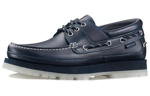 LOUIS VUITTON Marine Top Grain Cow Leather Casual Shoes Men's Blue Black