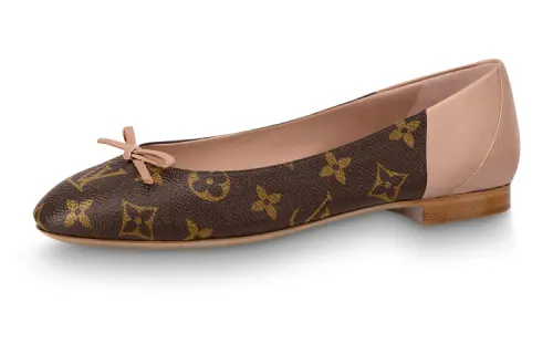 LOUIS VUITTON Chérie Leather Ballet Casual Shoes Women's Brown