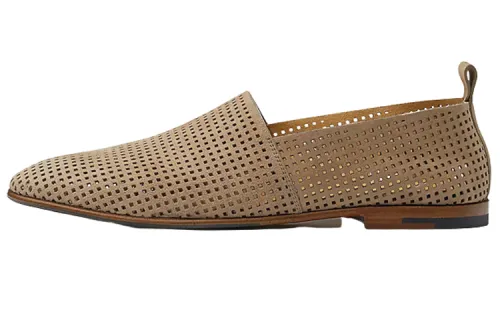 HERMES Eleos Calfskin Leather Men's Casual Shoes Men's Brown