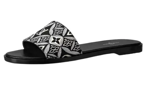 LOUIS VUITTON Lock It Stylish Sandal Women's Black White