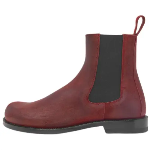 LOEWE Campo Short Chelsea Boots 3cm Women's Red